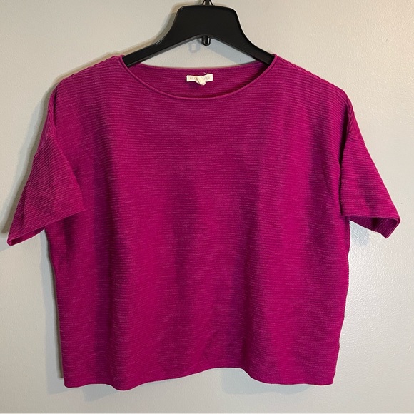 EILEEN FISHER Bateau Neck Box Top SZ/Med - Picture 2 of 7